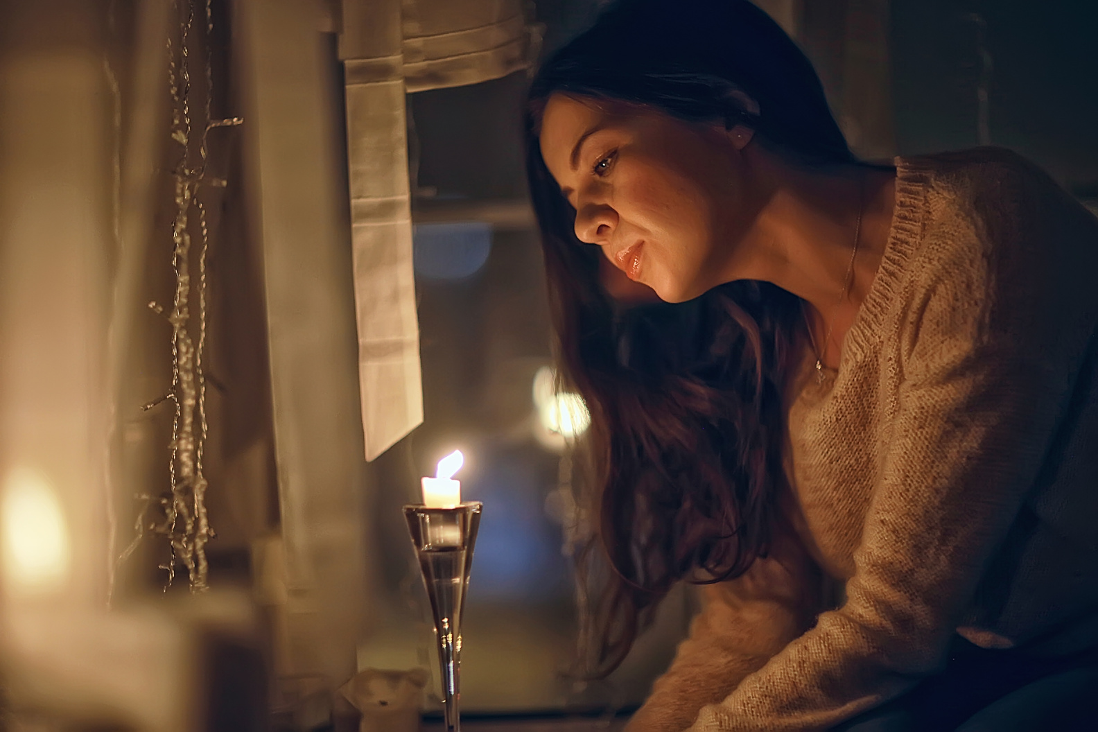 Woman in Front of a Candle 