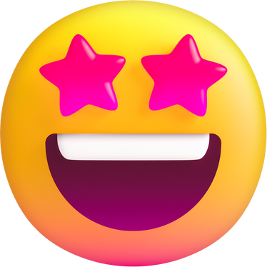 3D Stylized Starstruck Emoji