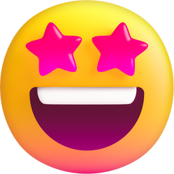 3D Stylized Starstruck Emoji